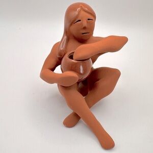 Gary Gutierrez Santa Clara Pueblo Pottery Figurine – Signed, 4.5”